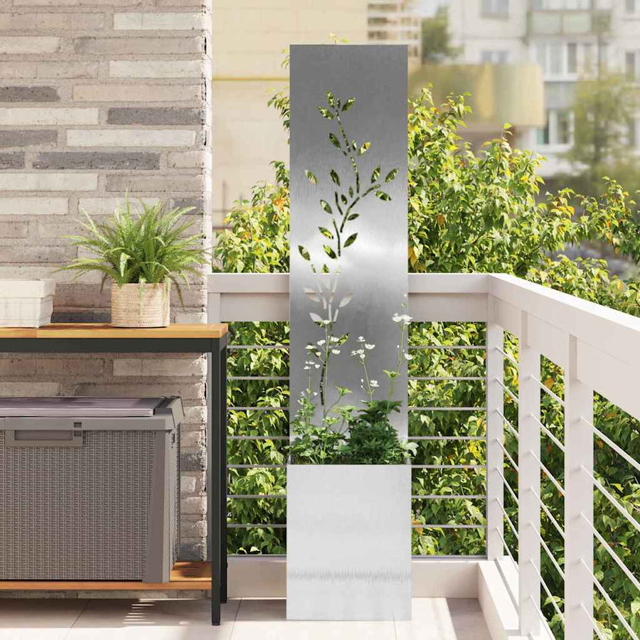 Tuin Privacy Screen Zilver 32 x 32 x 150 cm Roestvrij staal