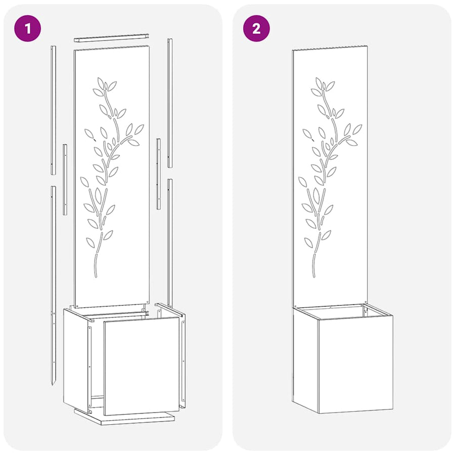 Tuin Privacy Screen Bloemen Zilver 32 x 32 x 150 cm