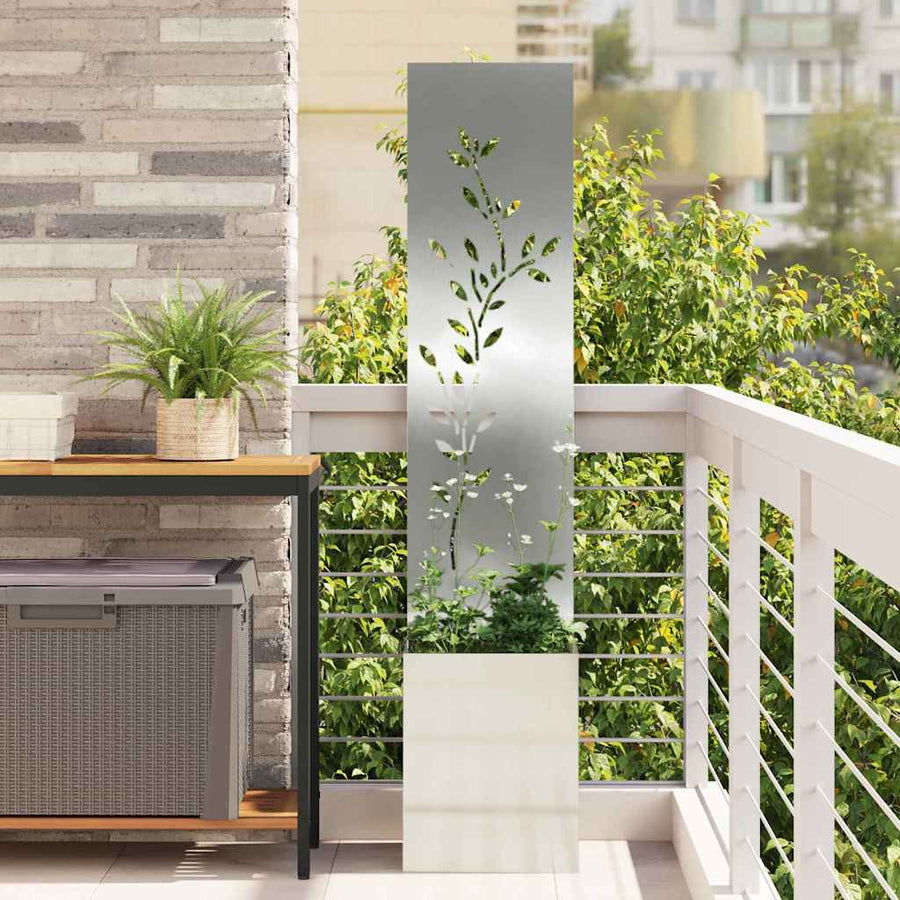 Tuin Privacy Screen Bloemen Zilver 32 x 32 x 150 cm