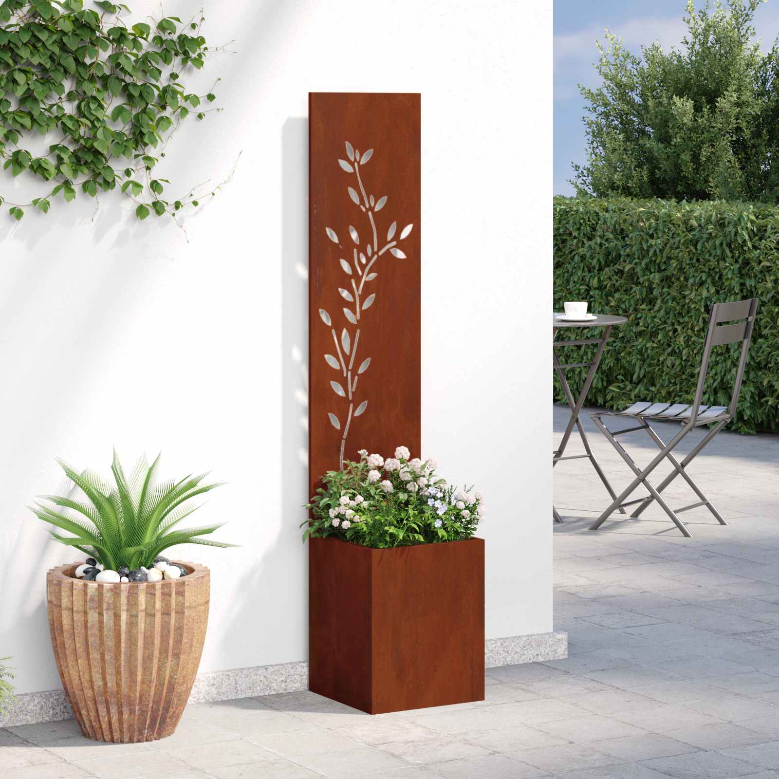 Tuin Privacy Screen Roestig 32 x 32 x 150 cm Cortenstaal