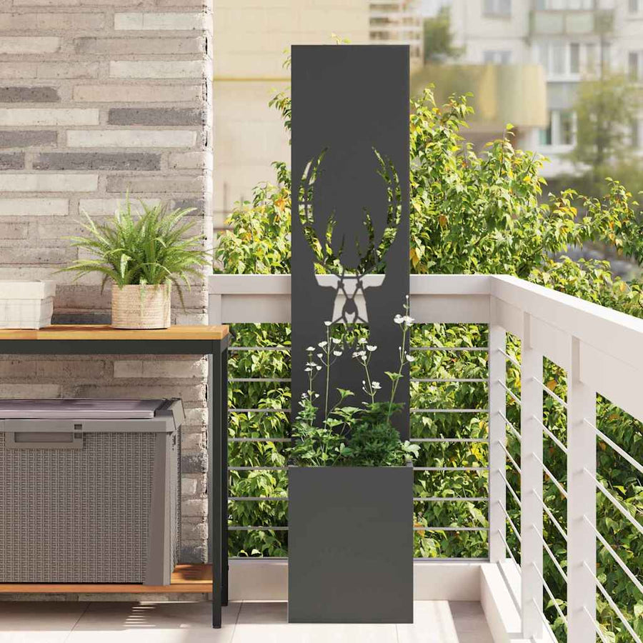 Tuin Privacy Screen Zwart 32 x 32 x 150 cm Koudgewalst staal