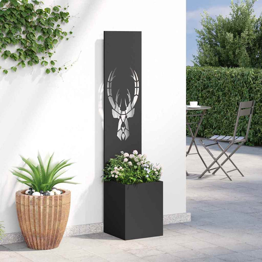 Tuin Privacy Screen Zwart 32 x 32 x 150 cm Koudgewalst staal