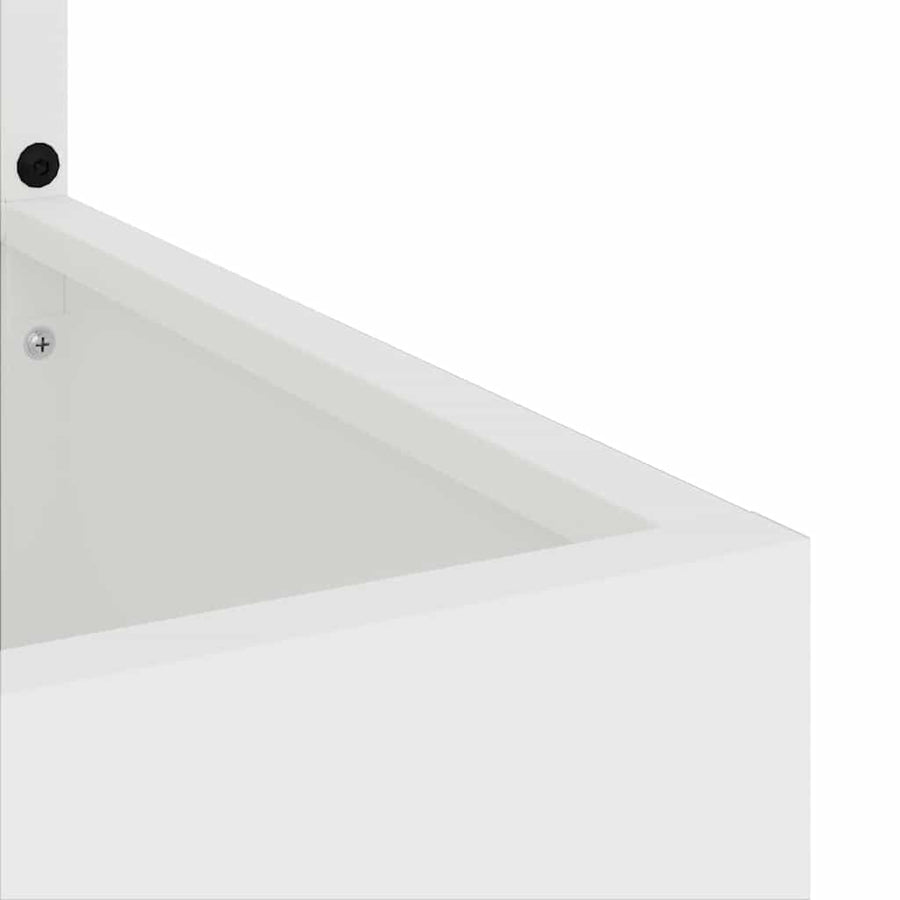 Tuin Privacy Screen Wit 32 x 32 x 150 cm Koudgewalst staal