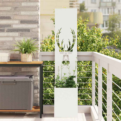 Tuin Privacy Screen Wit 32 x 32 x 150 cm Koudgewalst staal