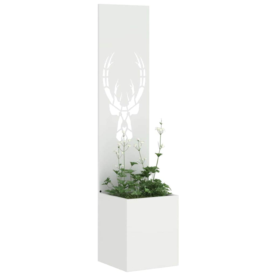 Tuin Privacy Screen Wit 32 x 32 x 150 cm Koudgewalst staal