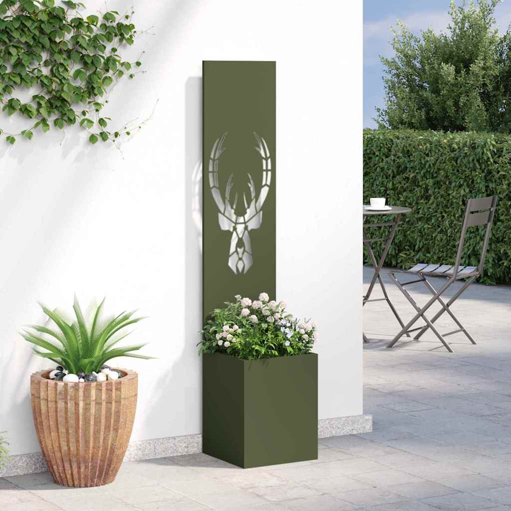 Tuin Privacy Screen Dierenprint Olijfgroen 32 x 32 x 150 cm