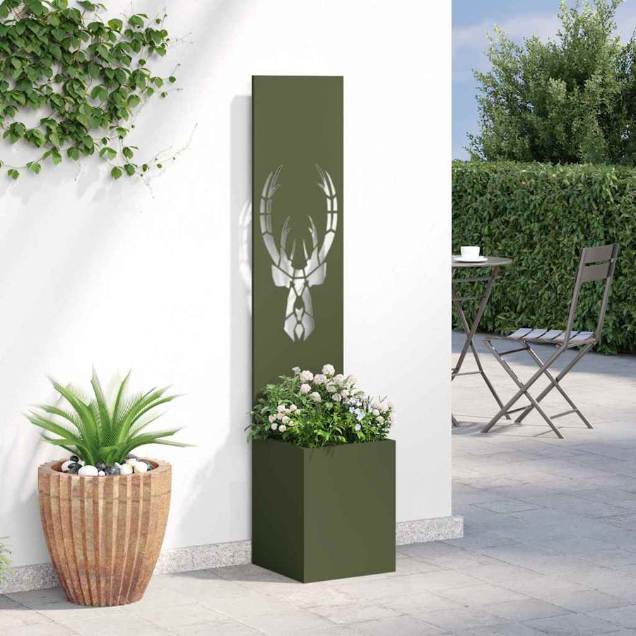 Tuin Privacy Screen Dierenprint Olijfgroen 32 x 32 x 150 cm