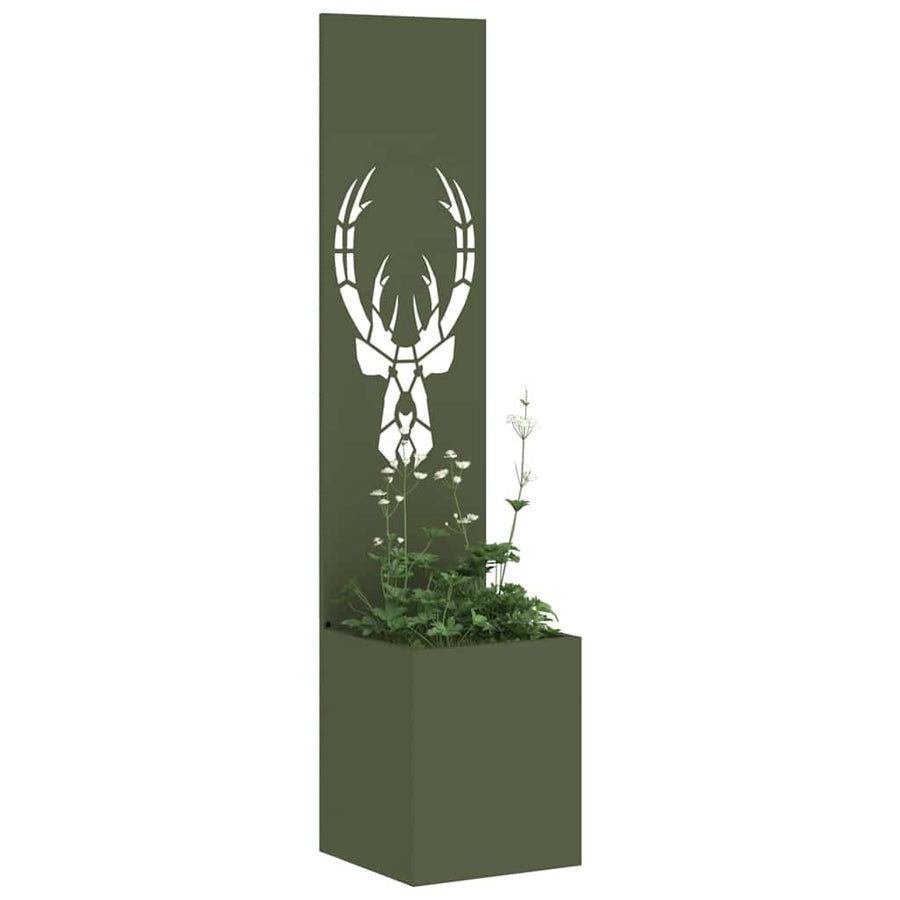 Tuin Privacy Screen Dierenprint Olijfgroen 32 x 32 x 150 cm