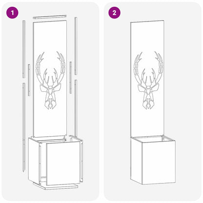 Tuin Privacy Screen Zilver 32 x 32 x 150 cm Roestvrij staal
