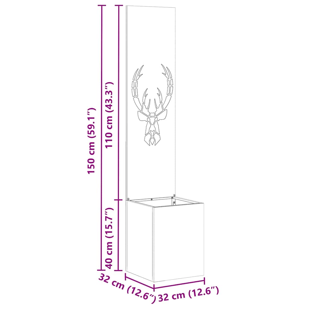 Tuin Privacy Screen Dierenprint Zilver 32 x 32 x 150 cm