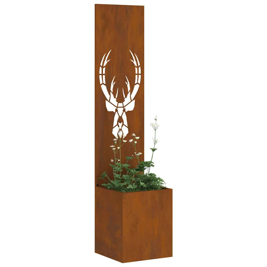 Tuinplant met Decoratief Paneel Roestig 32 x 140 cm Cortenstaal