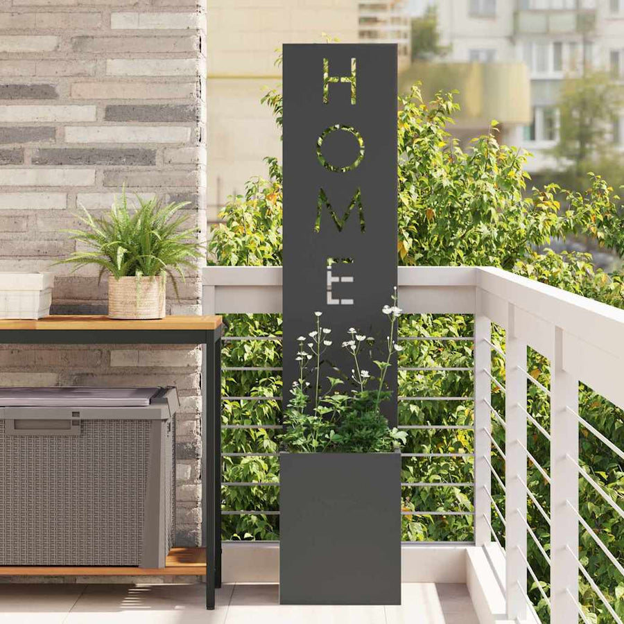 Tuin Privacy Screen Zwart 32 x 32 x 150 cm Koudgewalst staal