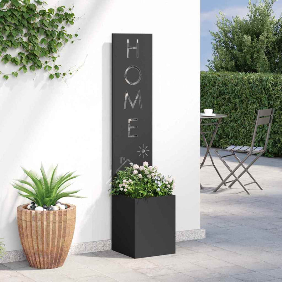 Tuin Privacy Screen Zwart 32 x 32 x 150 cm Koudgewalst staal
