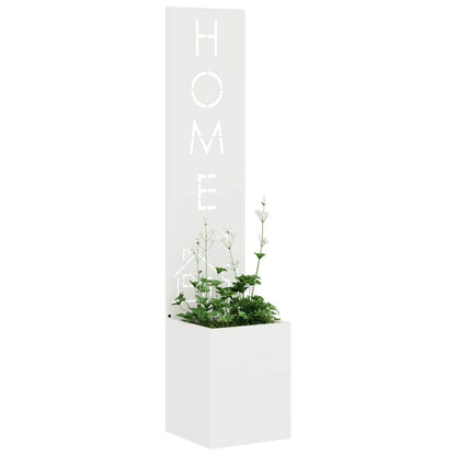 Tuin Privacy Screen Wit 32 x 32 x 150 cm Koudgewalst staal