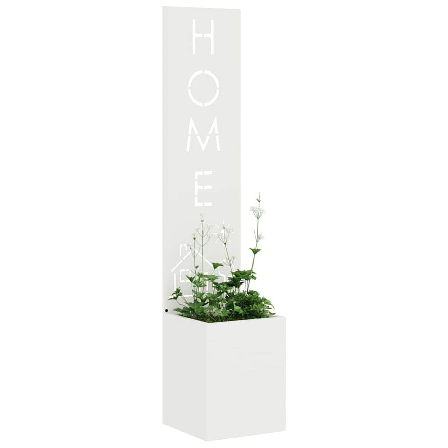 Tuin Privacy Screen Wit 32 x 32 x 150 cm Koudgewalst staal