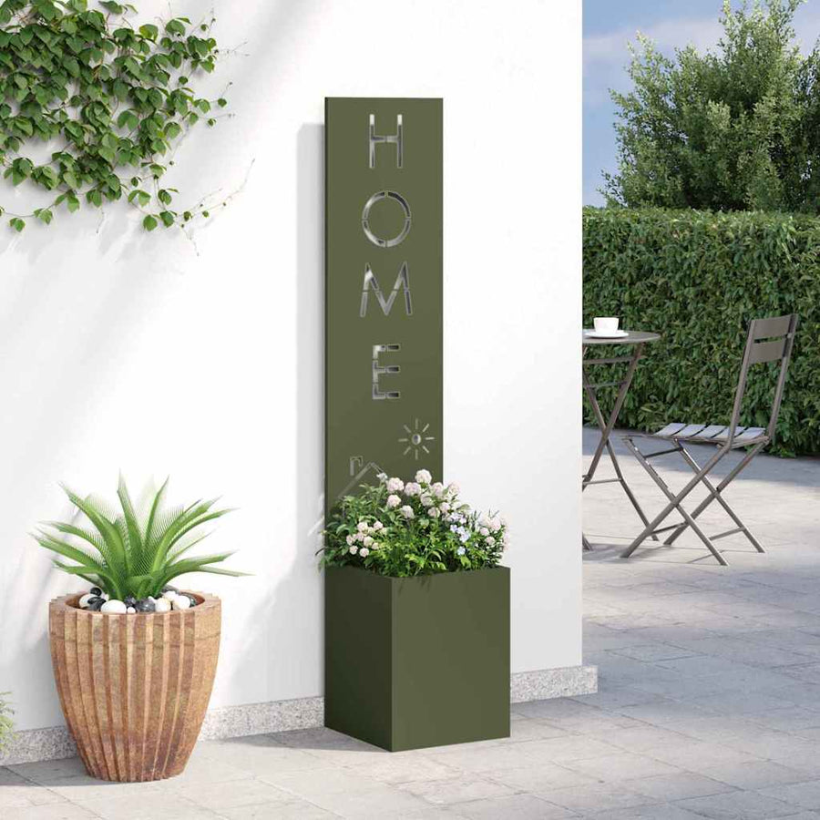 Tuin Privacy Screen Fretwerk Olijfgroen 32 x 32 x 150 cm
