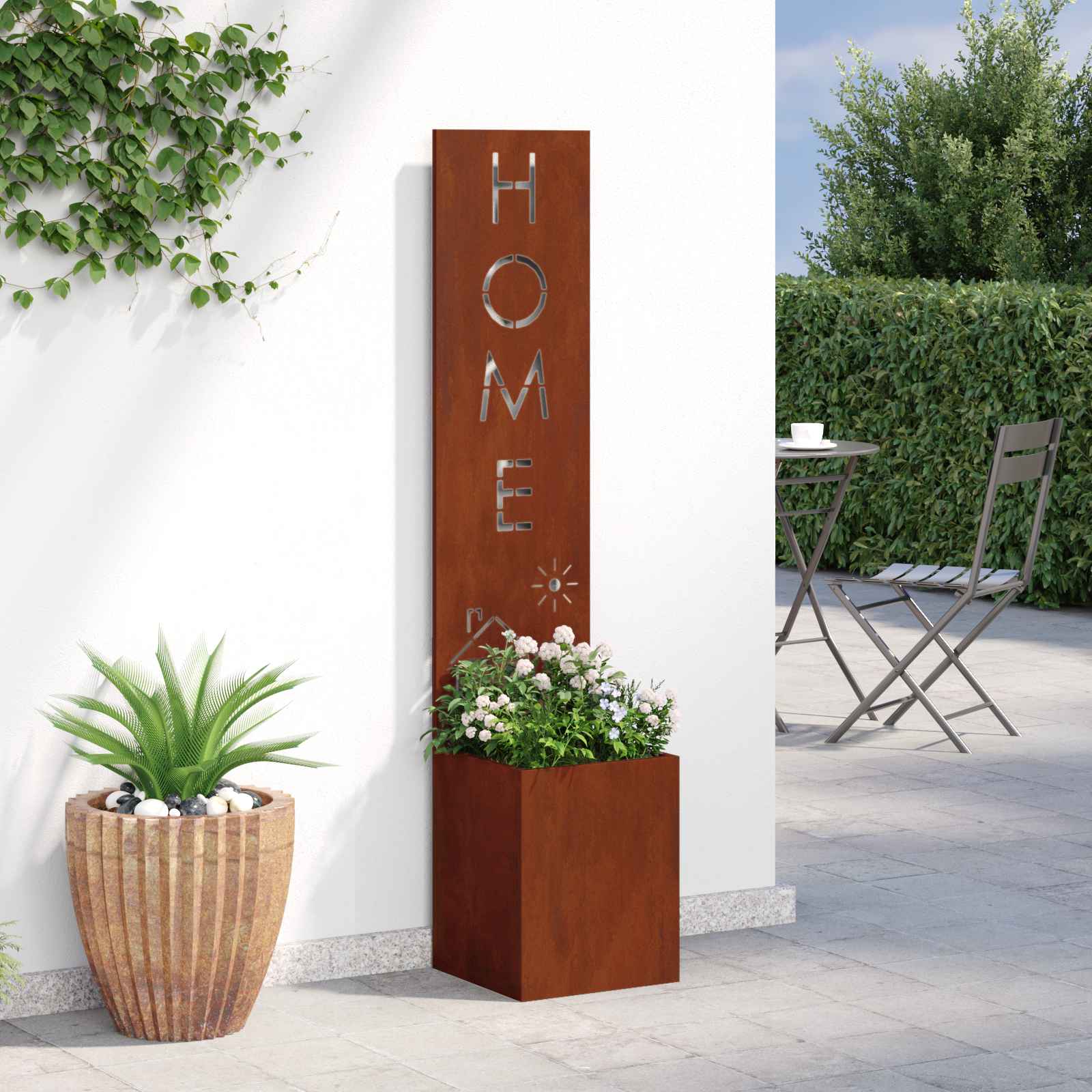 Tuin Privacy Screen Roestig 32 x 32 x 150 cm Cortenstaal