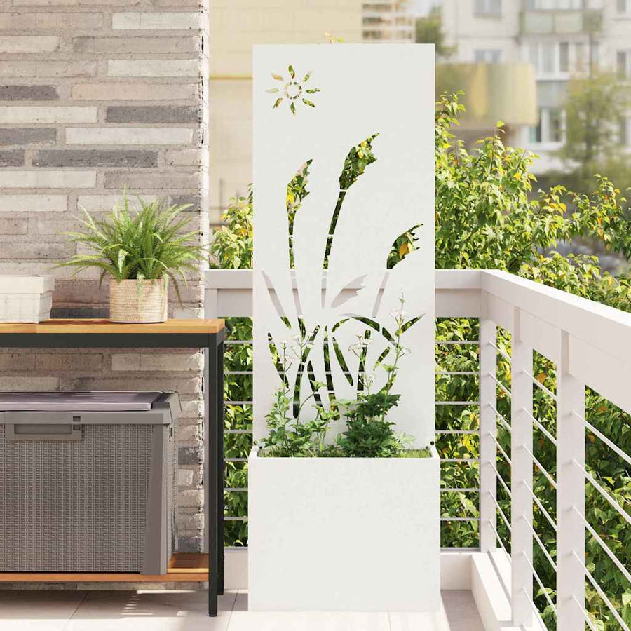 Tuinplant met Decoratief Paneel Wit 50 x 140 cm