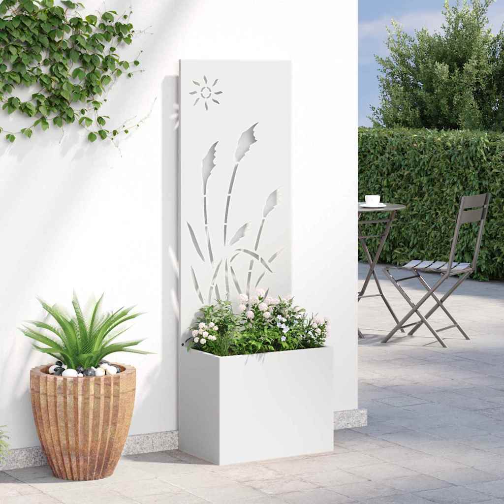 Tuinplant met Decoratief Paneel Wit 50 x 140 cm