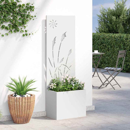 Tuinplant met Decoratief Paneel Wit 50 x 140 cm