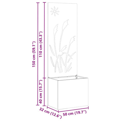 Tuinplant met Decoratief Paneel Wit 50 x 140 cm