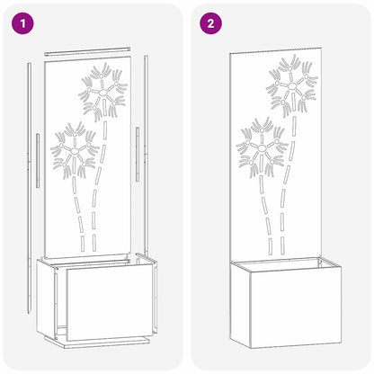 Tuinplant met Decoratief Paneel Zilver 50 x 140 cm