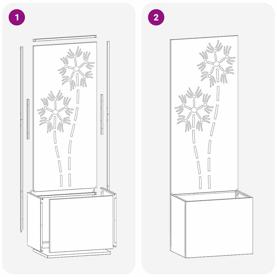 Tuinplant met Decoratief Paneel Zilver 50 x 140 cm