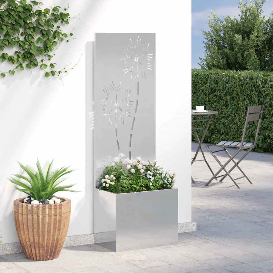 Tuinplant met Decoratief Paneel Zilver 50 x 140 cm