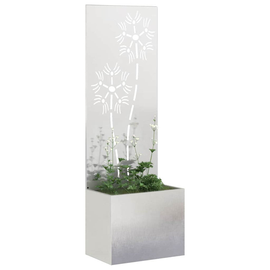 Tuinplant met Decoratief Paneel Zilver 50 x 140 cm