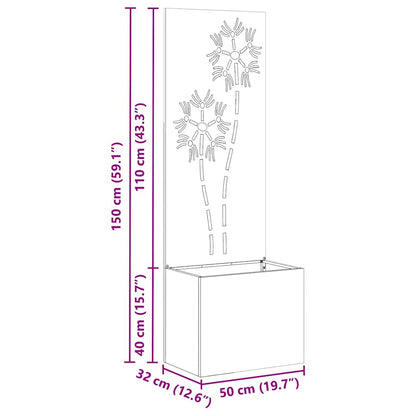 Tuinplant met Decoratief Paneel Zilver 50 x 140 cm