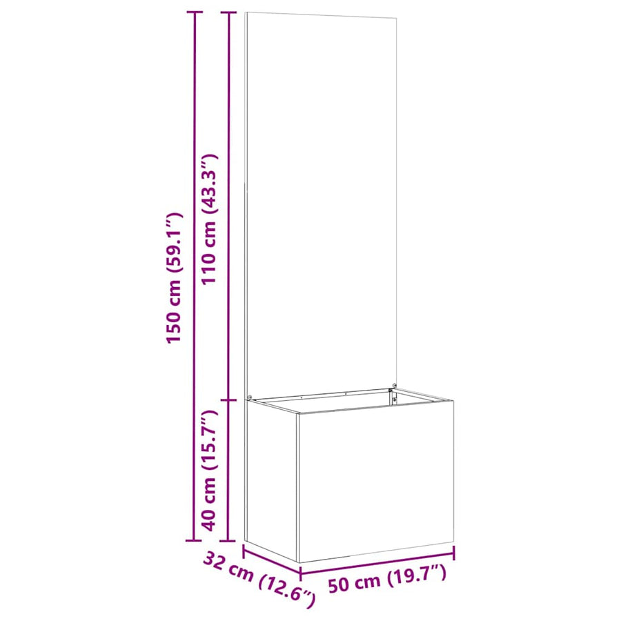 Tuinplant met Decoratief Paneel Zilver 50 x 140 cm