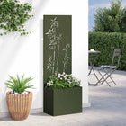 Tuindecoratie paneel 50x140 cm olijfgroen