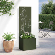 Tuindecoratie paneel 50x140 cm olijfgroen