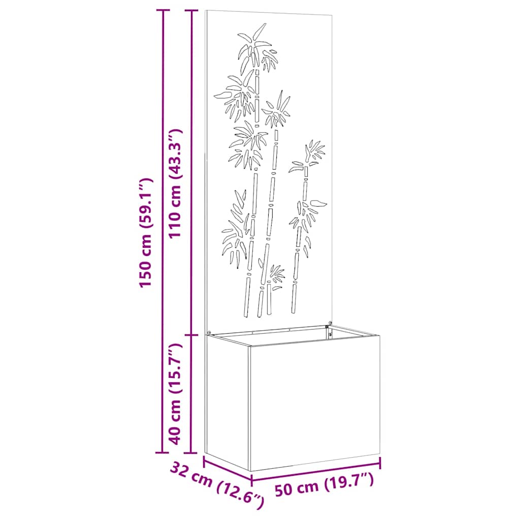 Tuinplant met Decoratief Paneel Olijfgroen 50 x 140 cm