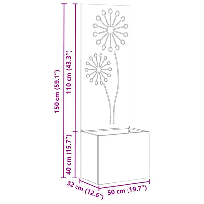 Tuinplant met Decoratief Paneel Antraciet 50 x 140 cm