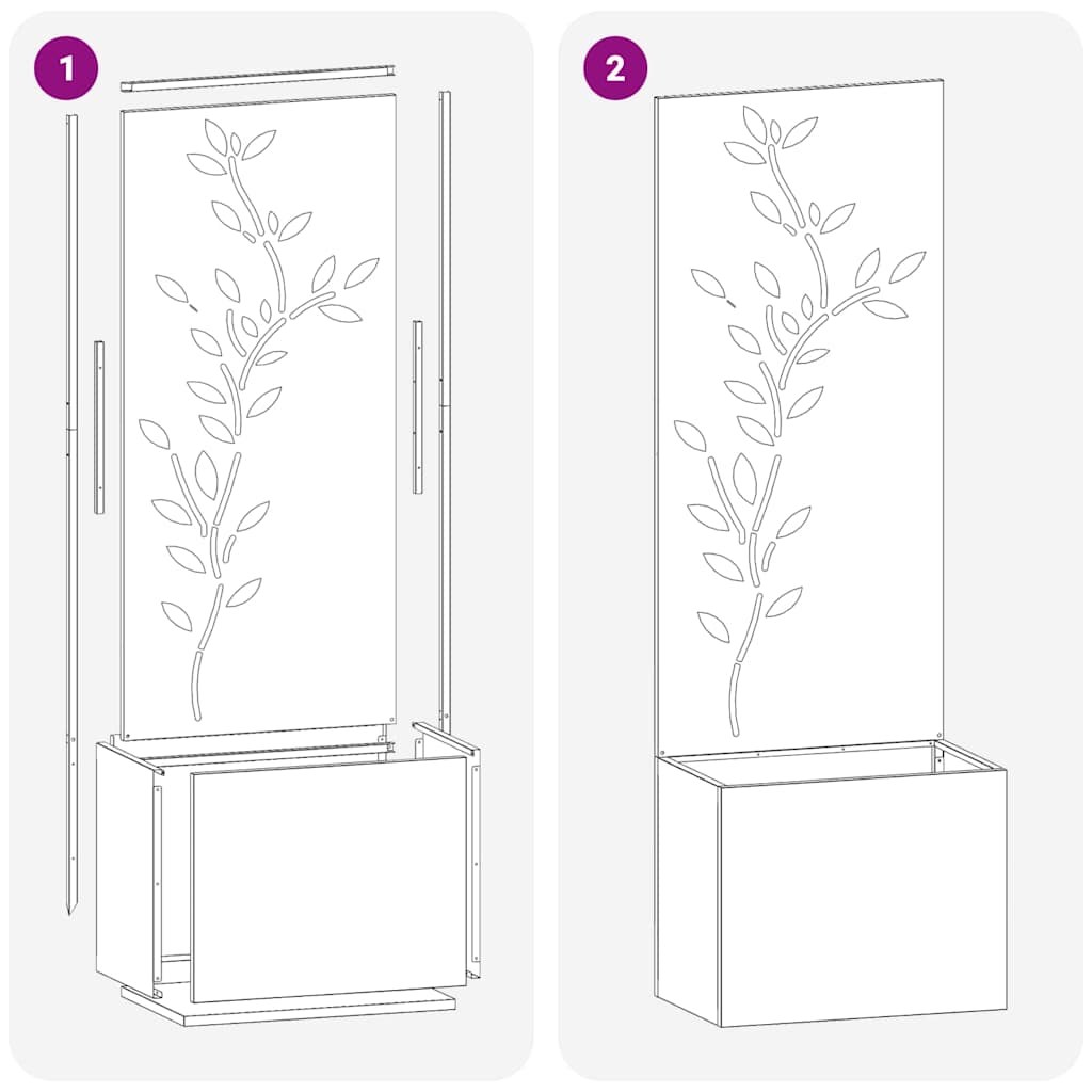 Tuin Privacy Screen Bloemen Zilver 50 x 32 x 150 cm