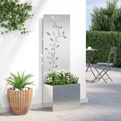 Tuin Privacy Screen Bloemen Zilver 50 x 32 x 150 cm