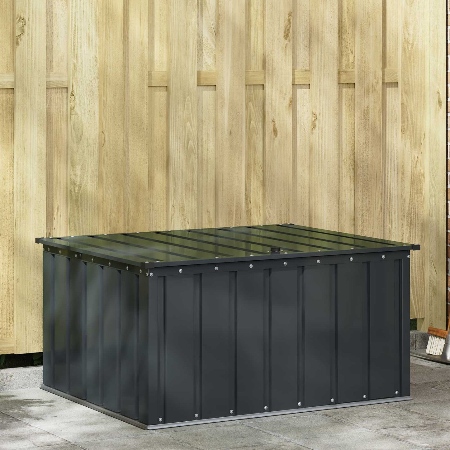 Tuinopslagdoos Zwart 101 x 82 x 50 cm Staal