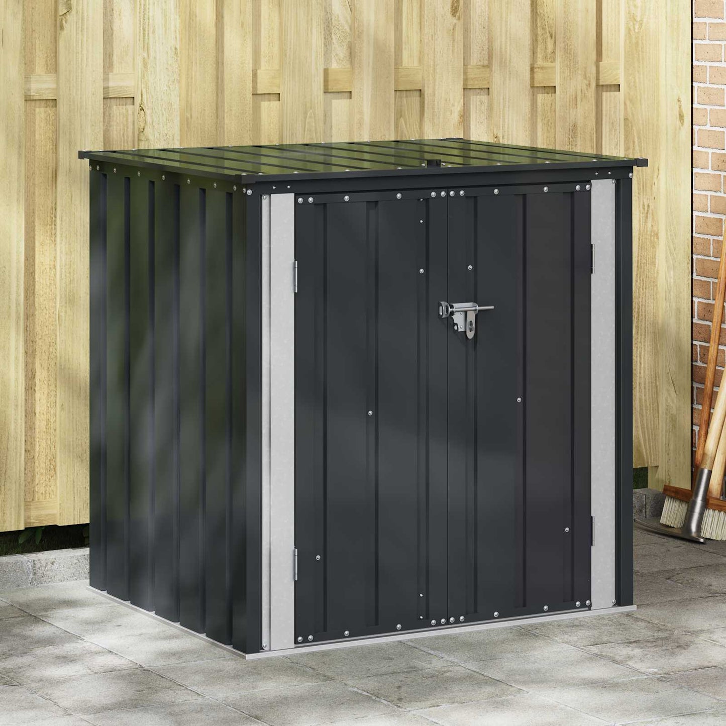 Tuinopslagdoos Zwart 101,5 x 82 x 100 cm Staal