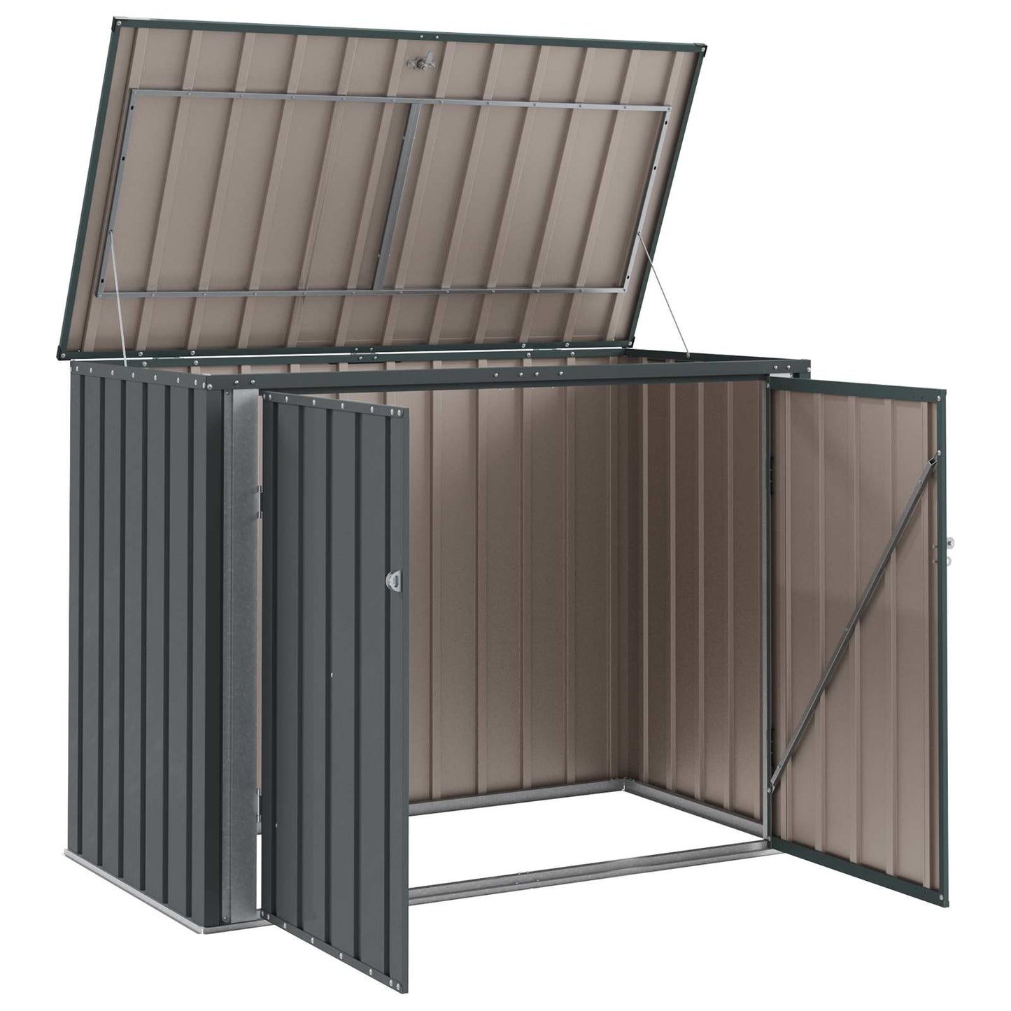 Tuinopslagdoos Zwart 151,5 x 82 x 110,5 cm Staal