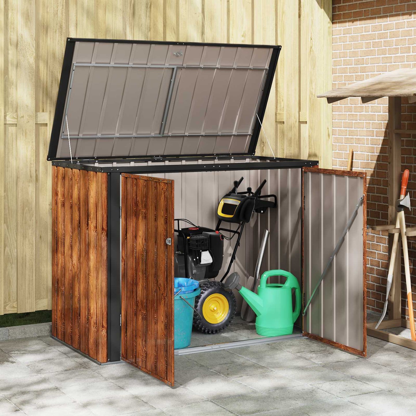 Tuinopslagdoos Bruin 151,5 x 82 x 110,5 cm Staal