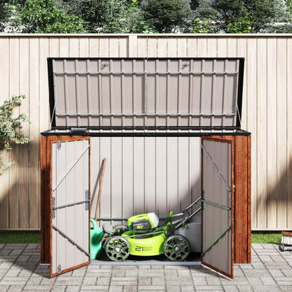 Tuinopslagdoos Bruin 214 x 82 x 132 cm Staal