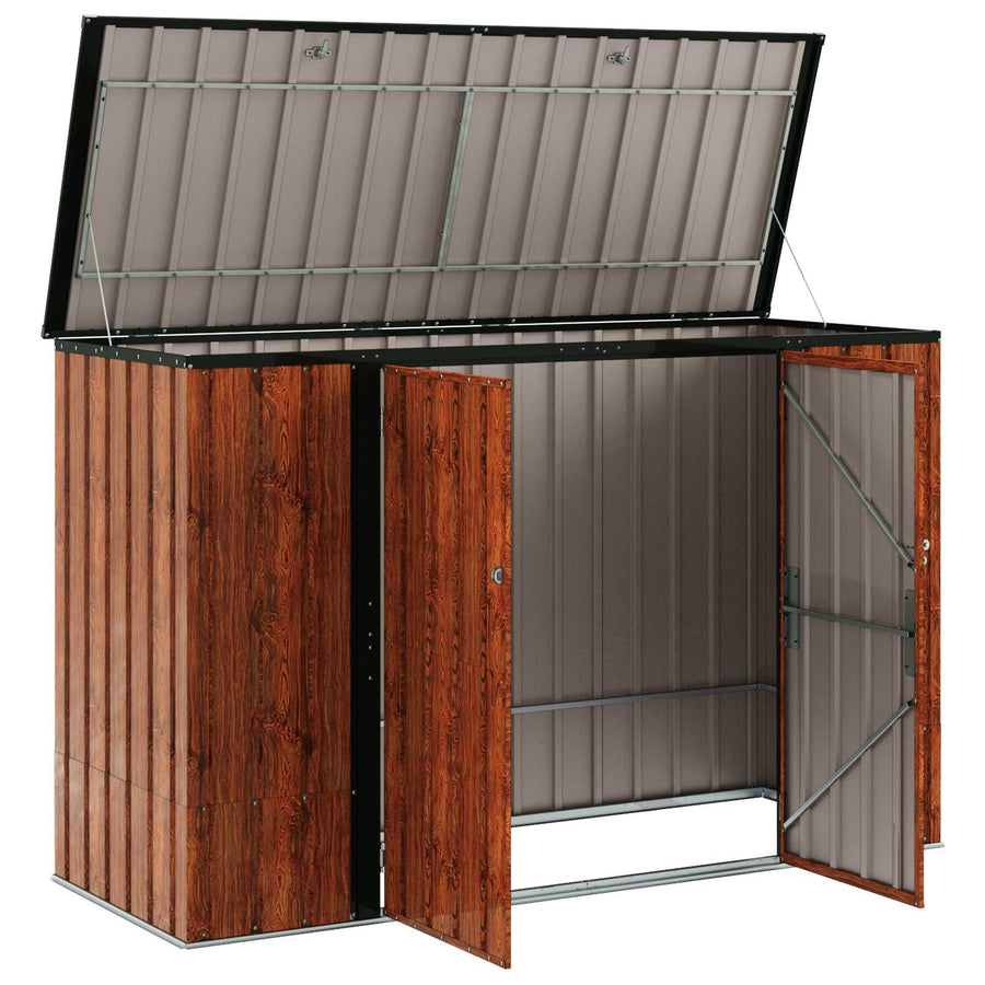 Tuinopslagdoos Bruin 214 x 82 x 132 cm Staal