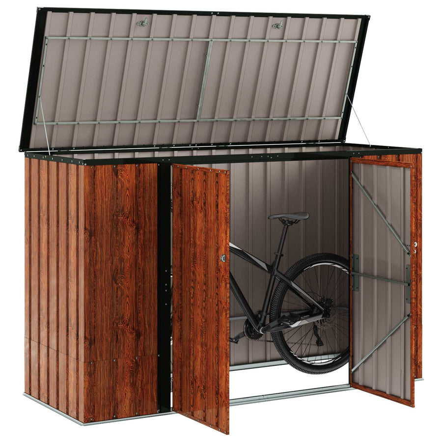 Tuinopslagdoos Bruin 214 x 82 x 132 cm Staal
