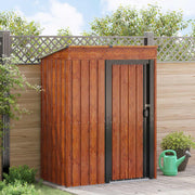 Tuinhuisje metaal 137x81x180 cm bruin