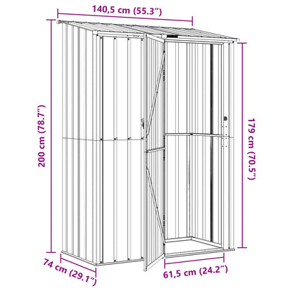 Tuinhuisjes Antraciet 140,5 x 74 x 200 cm Metaal