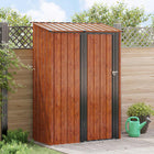 Tuinhuis metaal 140,5x74x200 cm bruin