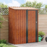 Tuinhuis metaal 153,5 x 86 x 200 cm bruin