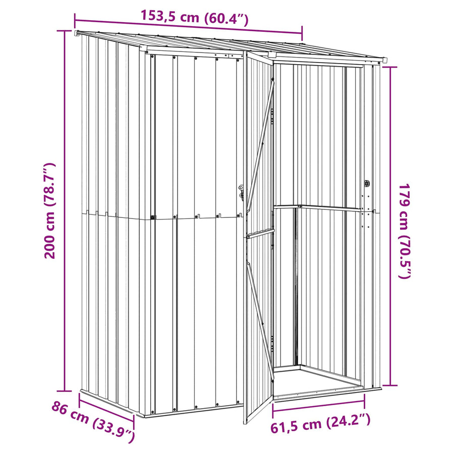 Tuinhuisjes Bruin 153,5 x 86 x 200 cm Metaal
