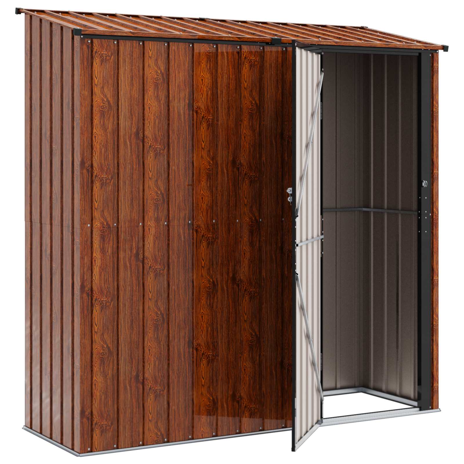 Tuinhuisjes Bruin 203,5 x 73 x 200 cm Metaal
